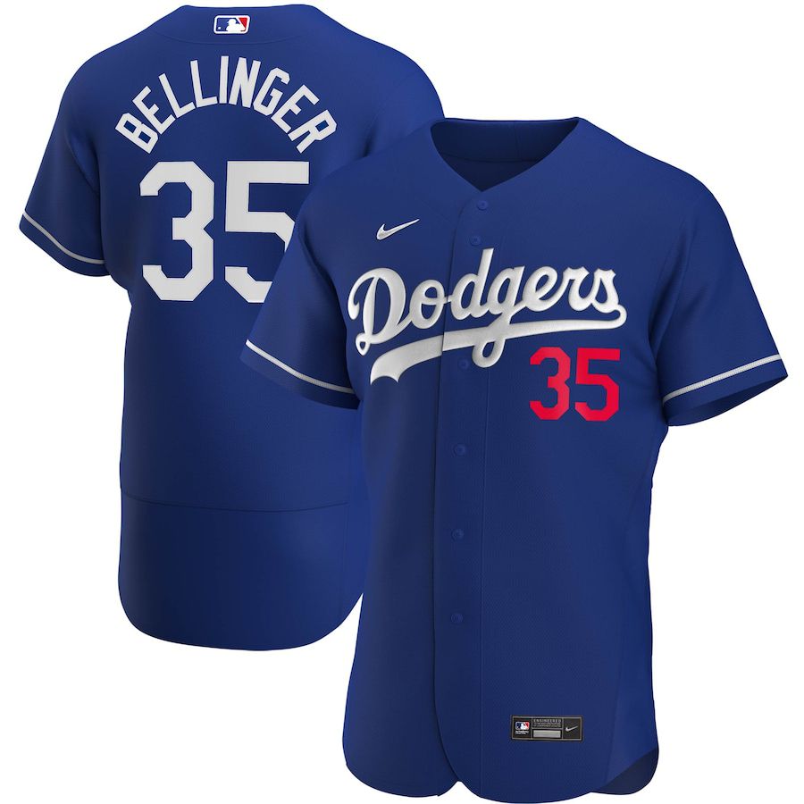 Mens Los Angeles Dodgers 35 Cody Bellinger Nike Royal Alternate Authentic Player MLB Jerseys